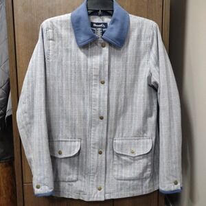 Denim & Co. Women's Plaid Quilted Denim Blazer Size XS‎  Blue White